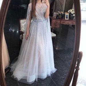 Cape sleeve prom dress / evening gown